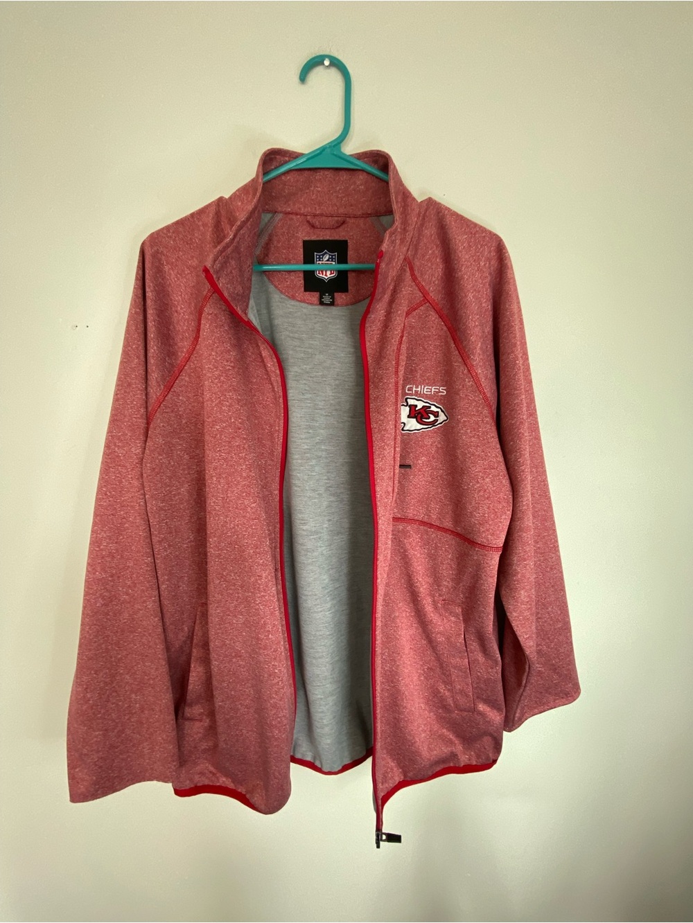 NFL Chiefs Heather Red Full-Zip Puffer Jacket